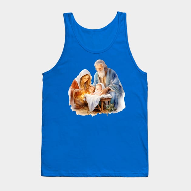 Watercolor Nativity Scene Tank Top by nomanians